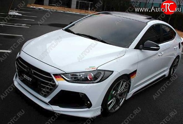 5 999 р. Накладка на передний бампер AD Zest Style Hyundai Elantra AD дорестайлинг (2016-2019) (Неокрашенная)  с доставкой в г. Воронеж