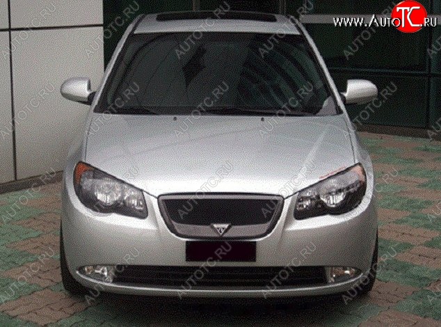4 599 р. Решётка радиатора RoadRuns Hyundai Elantra HD (2006-2011) (Неокрашенная)  с доставкой в г. Воронеж