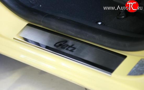 2 519 р. Комплект накладок на порожки автомобиля (5D) Novline Hyundai Getz TB хэтчбэк 5 дв. дорестайлинг (2002-2005)  с доставкой в г. Воронеж