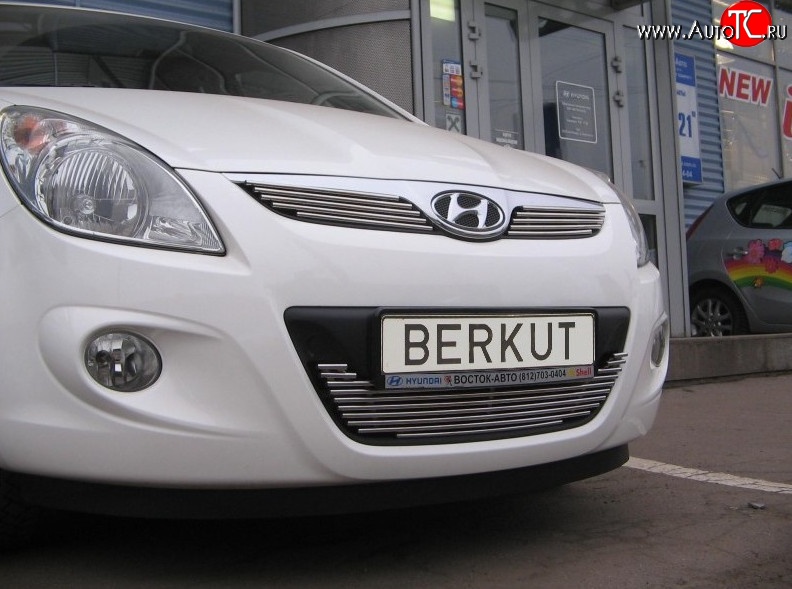 3 399 р. Декоративная вставка решетки радиатора Berkut Hyundai i20 PB хэтчбэк дорестайлинг (2008-2012)  с доставкой в г. Воронеж