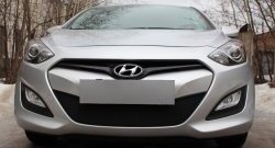 1 839 р. Сетка на бампер Russtal (черная) Hyundai I30 2 GD дорестайлинг универсал (2011-2015)  с доставкой в г. Воронеж. Увеличить фотографию 2