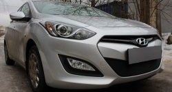 1 839 р. Сетка на бампер Russtal (черная) Hyundai I30 2 GD дорестайлинг универсал (2011-2015)  с доставкой в г. Воронеж. Увеличить фотографию 4