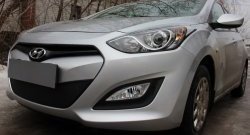 1 839 р. Сетка на бампер Russtal (черная) Hyundai I30 2 GD дорестайлинг универсал (2011-2015)  с доставкой в г. Воронеж. Увеличить фотографию 5