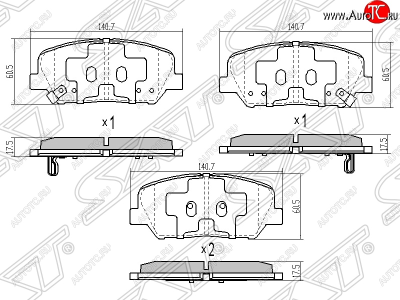 1 299 р. Колодки тормозные SAT (задние) Hyundai I30 2 GD дорестайлинг универсал (2011-2015)  с доставкой в г. Воронеж