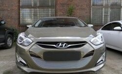 2 349 р. Сетка на бампер Russtal (хром) Hyundai I40 1 VF рестайлинг седан (2015-2019)  с доставкой в г. Воронеж. Увеличить фотографию 3