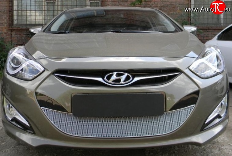 2 349 р. Сетка на бампер Russtal (хром) Hyundai I40 1 VF рестайлинг седан (2015-2019)  с доставкой в г. Воронеж