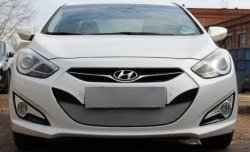 Защитная сетка на бампер Russtal (хром) Hyundai I40 1 VF дорестайлинг седан (2011-2015)