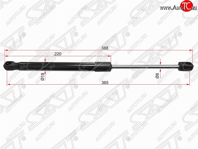 1 169 р. Упор капота SAT (газовый)  Hyundai I40  1 VF (2011-2019) дорестайлинг седан, дорестайлинг универсал, рестайлинг седан, рестайлинг универсал  с доставкой в г. Воронеж