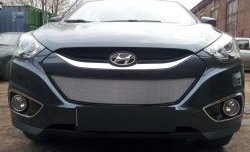 2 199 р. Сетка на бампер Russtal (хром) Hyundai IX35 LM дорестайлинг (2009-2013)  с доставкой в г. Воронеж. Увеличить фотографию 3
