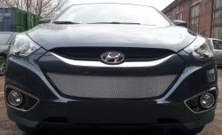 2 199 р. Сетка на бампер Russtal (хром) Hyundai IX35 LM дорестайлинг (2009-2013)  с доставкой в г. Воронеж. Увеличить фотографию 4