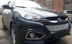 2 199 р. Сетка на бампер Russtal (хром) Hyundai IX35 LM дорестайлинг (2009-2013)  с доставкой в г. Воронеж. Увеличить фотографию 5