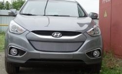 2 199 р. Сетка на бампер Russtal (хром) Hyundai IX35 LM дорестайлинг (2009-2013)  с доставкой в г. Воронеж. Увеличить фотографию 7
