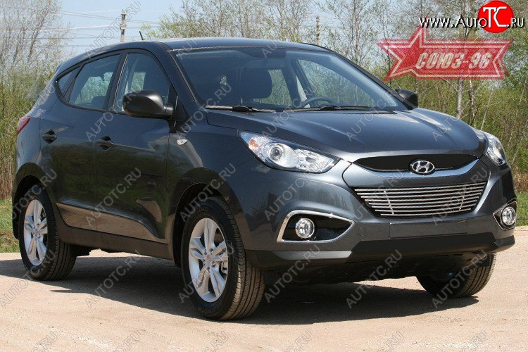 6 299 р. Декоративный элемент воздухозаборника верхнего Souz-96 (d10) Hyundai IX35 LM дорестайлинг (2009-2013)  с доставкой в г. Воронеж