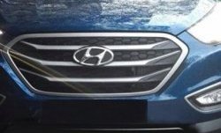 5 749 р. Хромированые накладки решетки радиатора СТ Hyundai Tucson TL дорестайлинг (2015-2018)  с доставкой в г. Воронеж. Увеличить фотографию 2