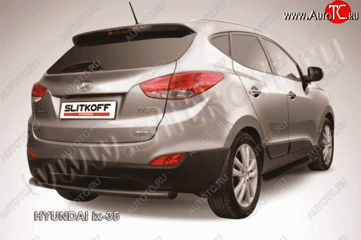 5 799 р. Защита заднего бампера из трубы d57 Slitkoff Hyundai IX35 LM дорестайлинг (2009-2013) (Цвет: серебристый)  с доставкой в г. Воронеж