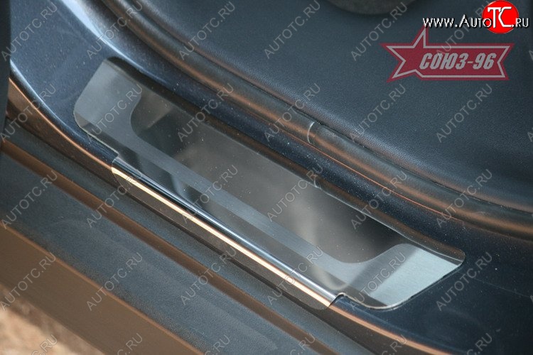 2 834 р. Накладки на внутренние пороги Souz-96 (без логотипа) Hyundai IX35 LM рестайлинг (2013-2018)  с доставкой в г. Воронеж
