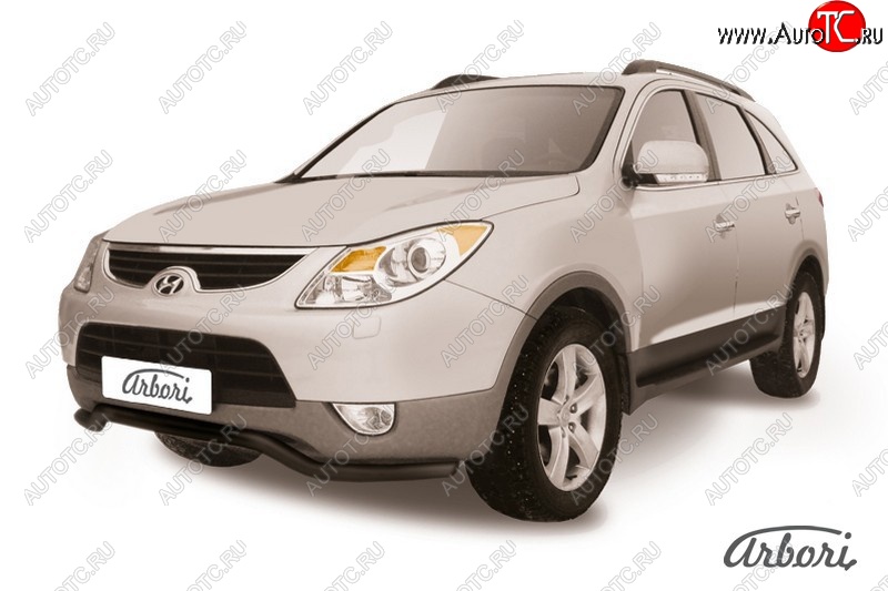 7 199 р. Защита переднего бампера Arbori (волна, черная, 1 труба d57 mm).  Hyundai IX55  EN (2006-2013)  с доставкой в г. Воронеж