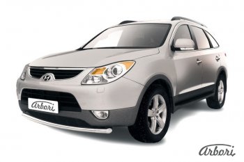Защита переднего бампера Arbori (нержавейка, 1 труба d57 mm). Hyundai IX55  EN (2006-2013)