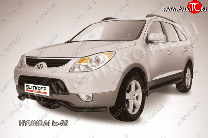 9 599 р. Защита переднего бампера из трубы d57 Slitkoff (волна)  Hyundai IX55  EN (2006-2013) (Цвет: серебристый)  с доставкой в г. Воронеж