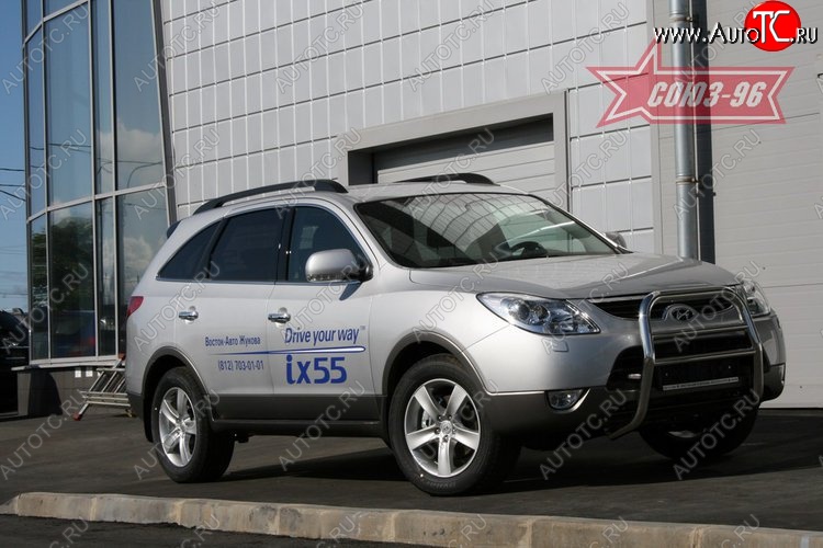 13 499 р. Защита переднего бампера Souz-96 (d60)  Hyundai IX55  EN (2006-2013)  с доставкой в г. Воронеж