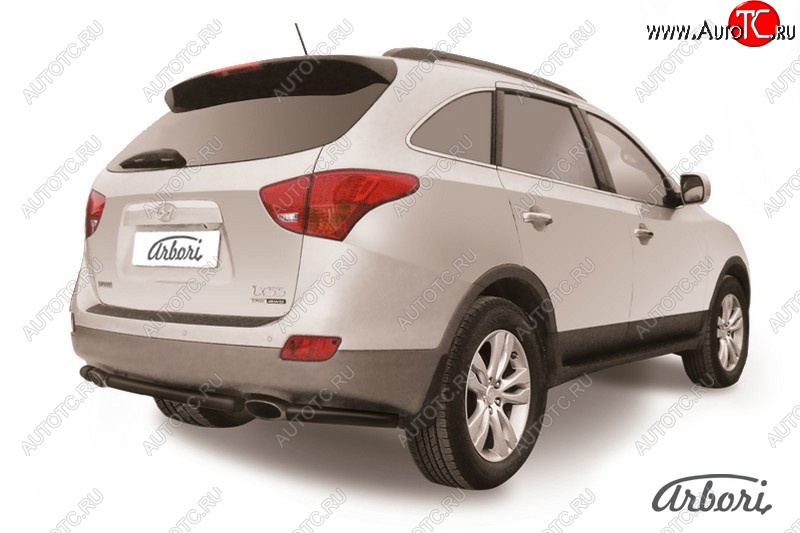 5 399 р. Защита заднего бампера Arbori (короткая, черная, 1 труба d57 mm).  Hyundai IX55  EN (2006-2013)  с доставкой в г. Воронеж