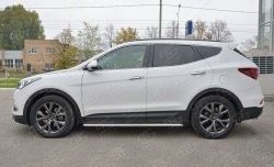 24 649 р. Широкая защита порогов с трубой диаметром 42 мм Premium SLITKOFF  Hyundai Santa Fe  DM (2015-2019) рестайлинг  с доставкой в г. Воронеж. Увеличить фотографию 1