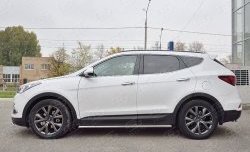 17 299 р. Защита порогов из круглой трубы диаметром 42 мм PREMIUM SLITKOFF  Hyundai Santa Fe  DM (2015-2019) рестайлинг  с доставкой в г. Воронеж. Увеличить фотографию 1