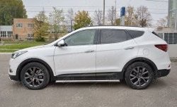 25 549 р. Защита порогов из круглой трубы диаметром 63 мм PREMIUM SLITKOFF Hyundai Santa Fe DM рестайлинг (2015-2019)  с доставкой в г. Воронеж. Увеличить фотографию 1