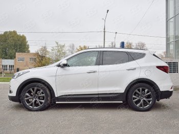 17 299 р. Защита порогов из круглой трубы d42 мм PREMIUM SLITKOFF v3 Hyundai Santa Fe DM рестайлинг (2015-2019)  с доставкой в г. Воронеж. Увеличить фотографию 3