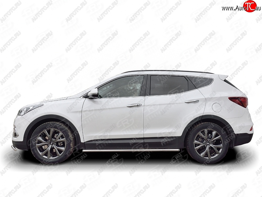 17 299 р. Защита порогов из круглой трубы d42 мм PREMIUM SLITKOFF v3  Hyundai Santa Fe  DM (2015-2019) рестайлинг  с доставкой в г. Воронеж