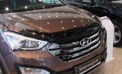 3 299 р. Дефлектор капота NovLine  Hyundai Santa Fe  DM (2012-2016) дорестайлинг  с доставкой в г. Воронеж. Увеличить фотографию 1