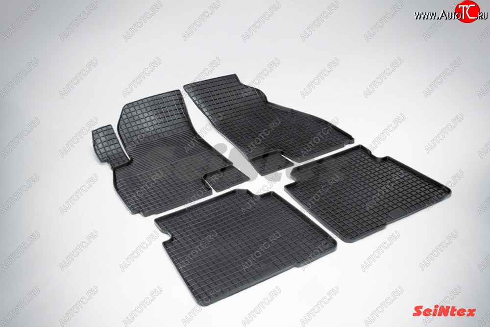 3 269 р. Износостойкие коврики в салон с рисунком Сетка SeiNtex Premium 4 шт. (резина) Hyundai Santa Fe SM (2000-2012)  с доставкой в г. Воронеж