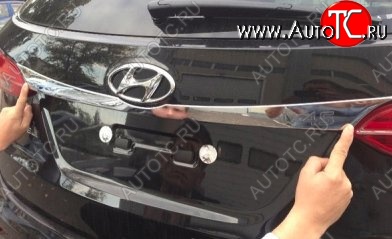 4 199 р. Верхняя накладка на крышку багажника СТ Hyundai Santa Fe DM дорестайлинг (2012-2016)  с доставкой в г. Воронеж