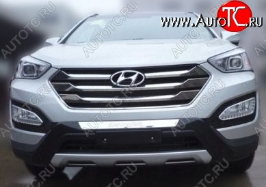 14 399 р. Накладка на передний бампер CT v2 Hyundai Santa Fe DM дорестайлинг (2012-2016) (Неокрашенная)  с доставкой в г. Воронеж