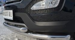 18 699 р. Защита переднего бампера (2 трубыØ63 мм, нержавейка) SLITKOFF  Hyundai Santa Fe  DM (2012-2016) дорестайлинг  с доставкой в г. Воронеж. Увеличить фотографию 3