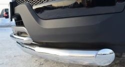 17 999 р. Защита переднего бампера (2 трубыØ76 и 42 мм, нержавейка) SLITKOFF  Hyundai Santa Fe  DM (2012-2016) дорестайлинг  с доставкой в г. Воронеж. Увеличить фотографию 3