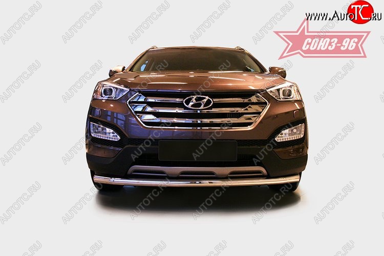 12 779 р. Защита переднего бампера одинарная Souz-96 (d60)  Hyundai Santa Fe  DM (2012-2016) дорестайлинг  с доставкой в г. Воронеж