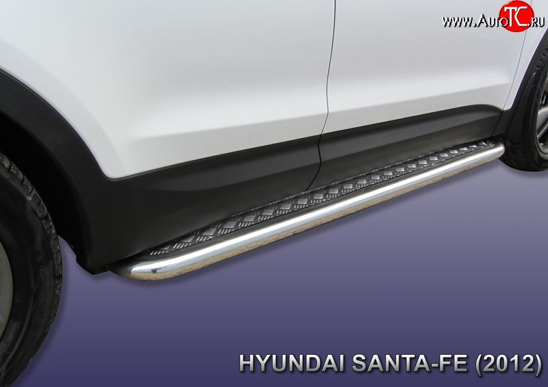 16 799 р. Широкая защита порогов с трубой диаметром 57 мм Slitkoff  Hyundai Santa Fe  DM (2012-2016) дорестайлинг  с доставкой в г. Воронеж
