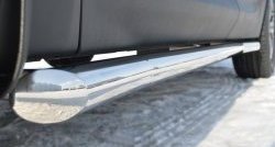 70 999 р. Защита порогов из круглой трубы диаметром 63 мм Russtal Hyundai Santa Fe DM дорестайлинг (2012-2016) (Защита порогов с со скосами на торцах (вариант 1))  с доставкой в г. Воронеж. Увеличить фотографию 4
