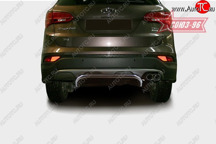 9 539 р. Защита заднего бампера Souz-96 (d42)  Hyundai Santa Fe  DM (2012-2016) дорестайлинг  с доставкой в г. Воронеж