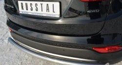 15 949 р. Одинарная защита заднего бампера из трубы диаметром 63 мм SLITKOFF  Hyundai Santa Fe  DM (2012-2016) дорестайлинг  с доставкой в г. Воронеж. Увеличить фотографию 3
