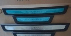 5 949 р. Узкие накладки на порожки автомобиля СТ Hyundai Santa Fe DM дорестайлинг (2012-2016)  с доставкой в г. Воронеж. Увеличить фотографию 2