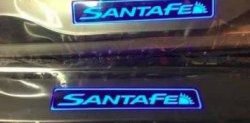 5 349 р. Накладки на порожки автомобиля СТ v2 Hyundai Santa Fe DM дорестайлинг (2012-2016)  с доставкой в г. Воронеж. Увеличить фотографию 2