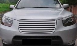 7 249 р. Решётка радиатора CT Hyundai Santa Fe CM рестайлинг (2009-2012) (Неокрашенная)  с доставкой в г. Воронеж. Увеличить фотографию 2