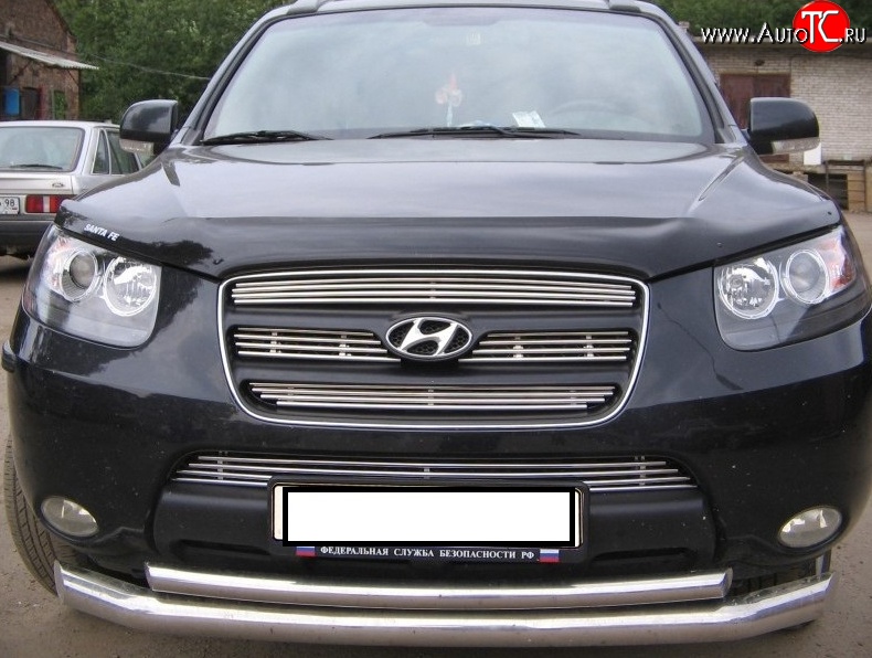 3 999 р. Декоративная вставка воздухозаборника Berkut Hyundai Santa Fe CM дорестайлинг (2006-2009)  с доставкой в г. Воронеж