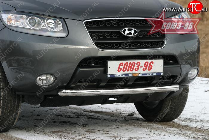 11 699 р. Защита переднего бампера одинарная Souz-96 (d60) Hyundai Santa Fe CM дорестайлинг (2006-2009)  с доставкой в г. Воронеж