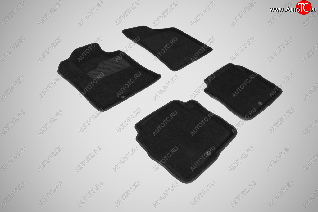 5 699 р. Износостойкие коврики в салон 3D HYUNDAI SANTA FE черные (компл)  Hyundai Santa Fe  CM (2006-2012) дорестайлинг, рестайлинг  с доставкой в г. Воронеж