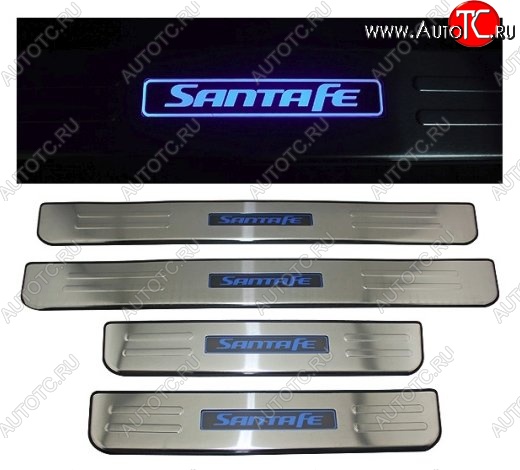 3 149 р. Накладки на порожки автомобиля СТ Hyundai Santa Fe CM дорестайлинг (2006-2009)  с доставкой в г. Воронеж