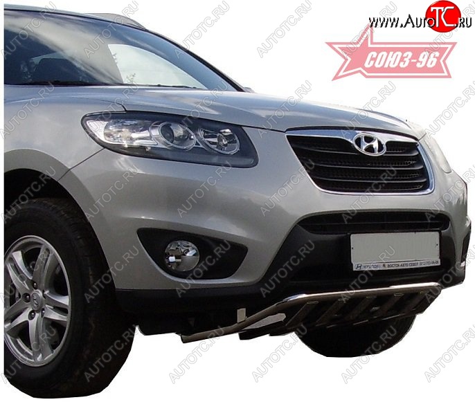 17 324 р. Защита переднего бампера с профилем Souz-96 (d42)  Hyundai Santa Fe  CM (2009-2012) рестайлинг  с доставкой в г. Воронеж