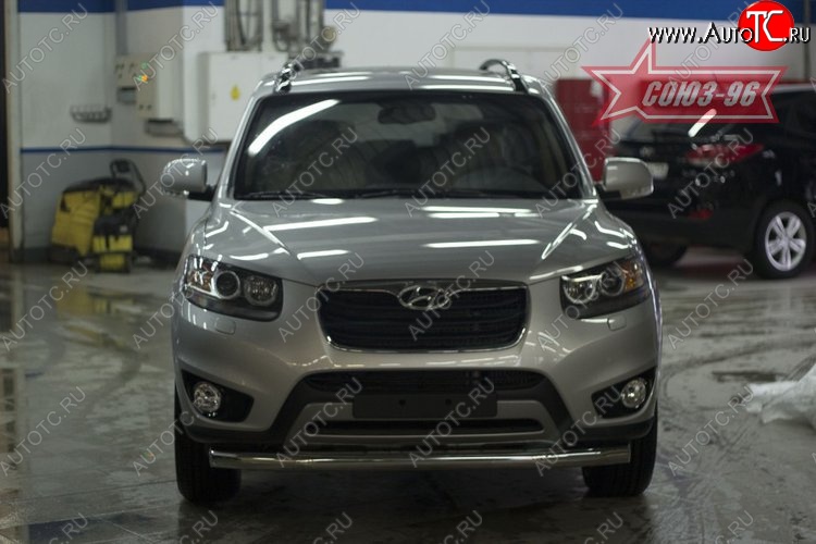 13 814 р. Защита переднего бампера одинарная Souz-96 (d76)  Hyundai Santa Fe  CM (2009-2012) рестайлинг  с доставкой в г. Воронеж